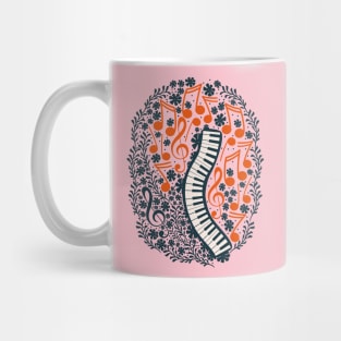 Piano Keyboard and Music Notes Mug